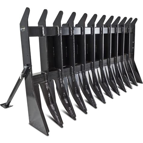 brush rake for skid steer|debris rake for tractor bucket.